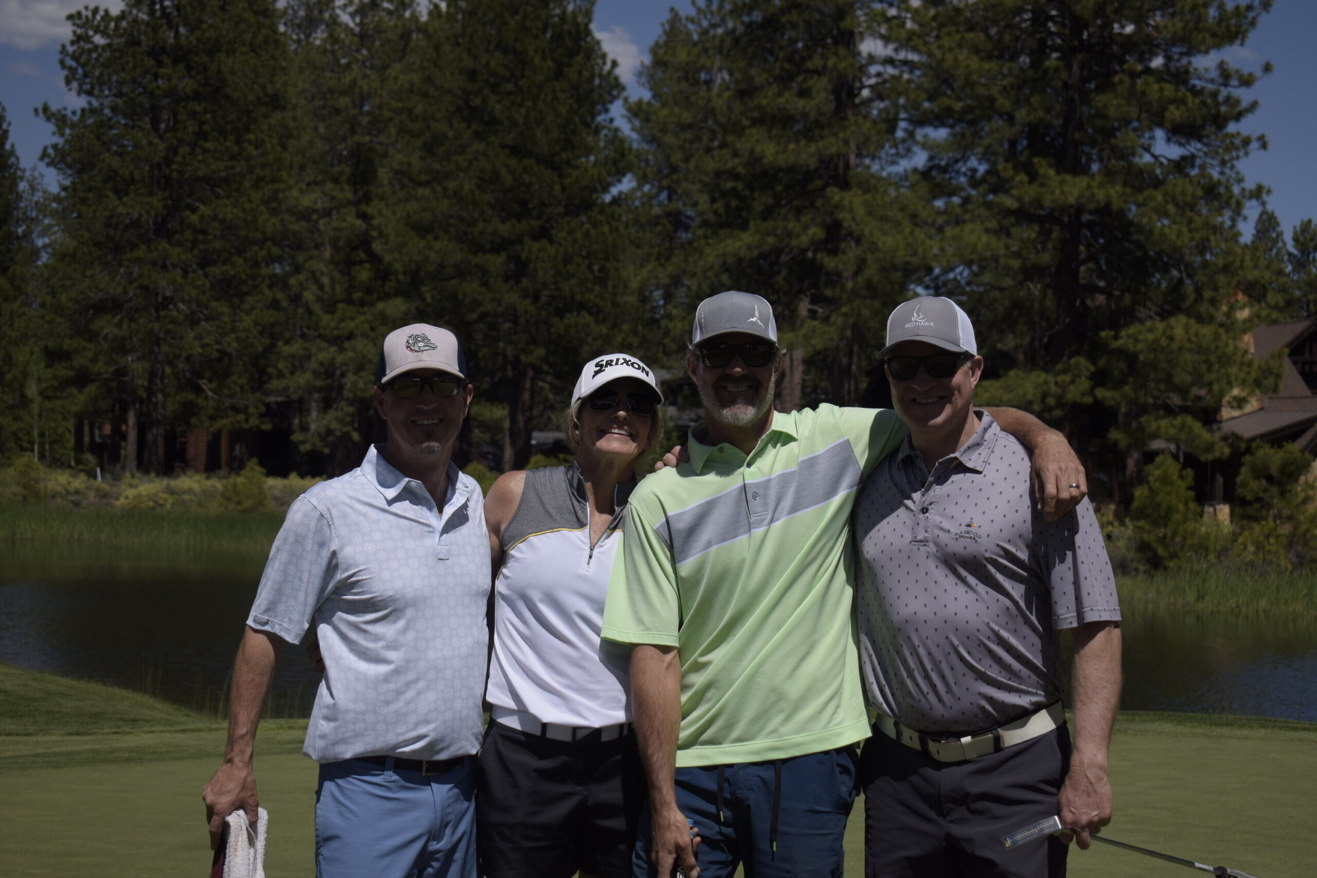 Players at NVforHD 2024 golf tournament tee box